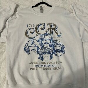 ccr white crew neck sweatshirt